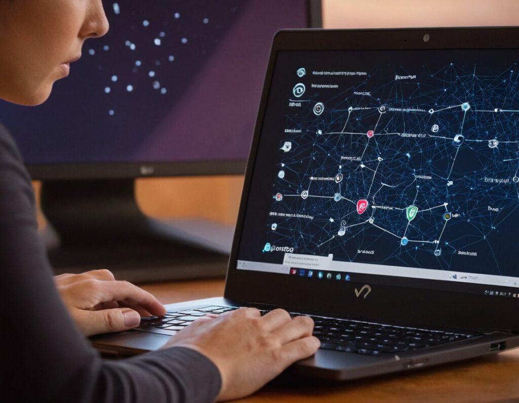 A person configuring a secure WireGuard VPN on a sleek Ubuntu/Debian laptop