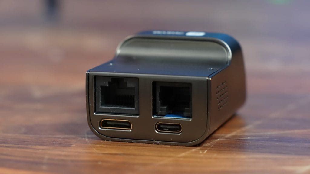 JetKVM featuring multiple ports for Ethernet and USB connections.