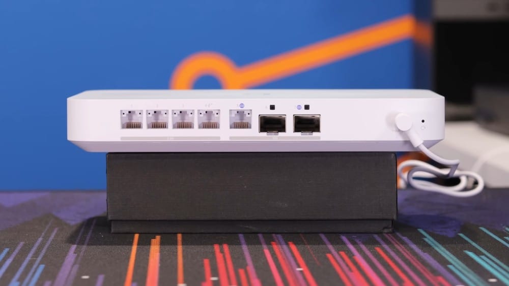 A modern network switch with multiple Ethernet ports and connectivity options