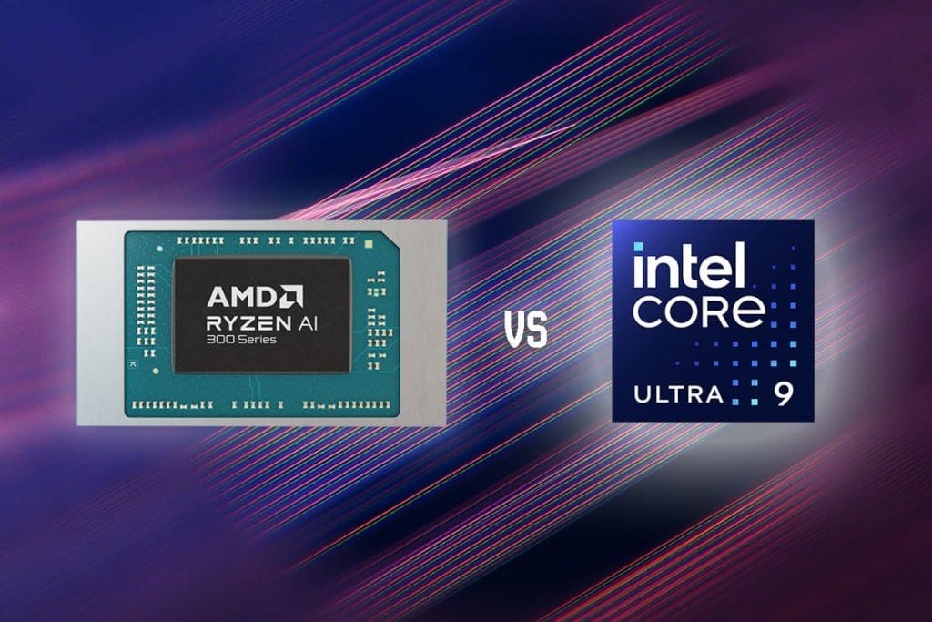 Comparison of AMD Ryzen AI 300 Series and Intel Core Ultra 9 processors for high-performance computing.