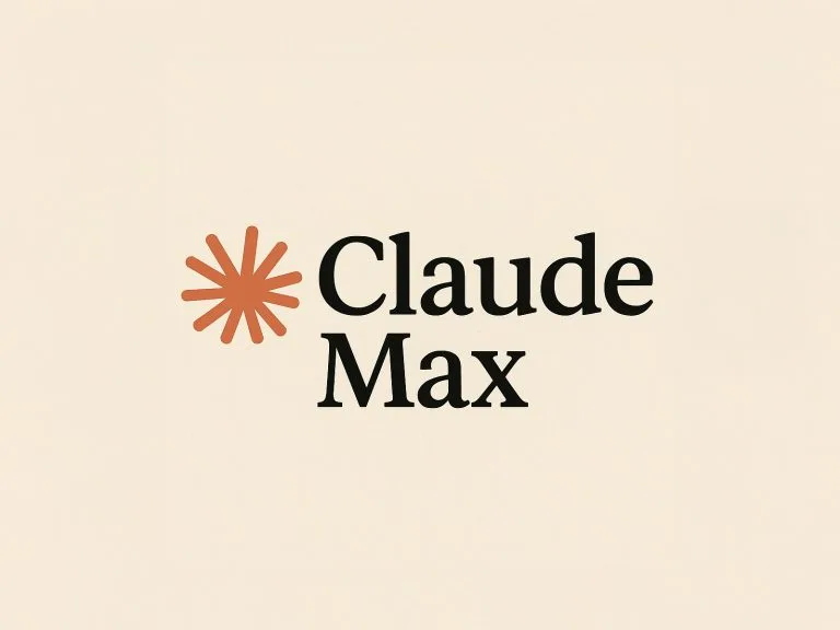 Is Claude AI Getting Expensive? New 2025 Max Plan Explained. A logo featuring the name 'Claude Max' with a decorative orange star symbol, suitable for branding and design.